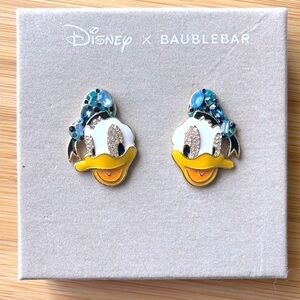 Brand New Disney x BaubleBar Donald Duck Sparkly Blue Hat Post Earrings